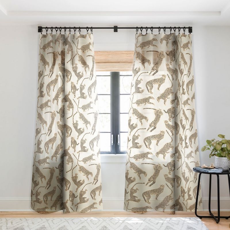 Iveta Abolina Cheetahs Tan Set of 2 Panel Sheer Window Curtain - Deny Designs, 2 of 7
