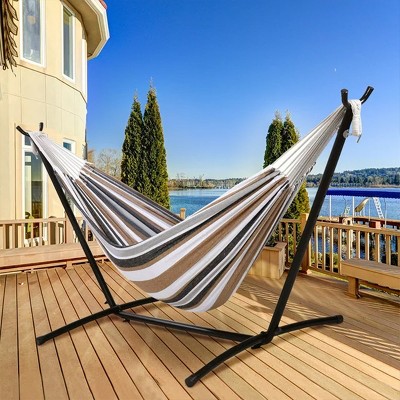 SKONYON 2 Person Portable Hammock with Stand and Carrying Bag, 450lb Capacity