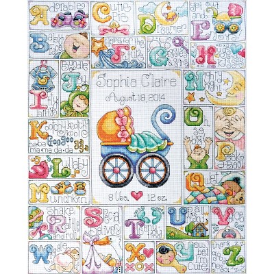 Riolis Counted Cross Stitch Kit 7x9.5-boys Birth Announcement (14 Count)  : Target