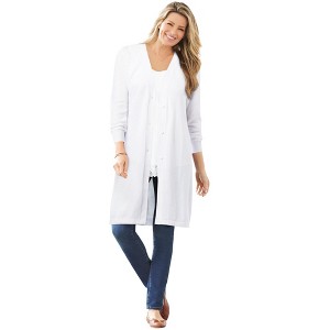 Woman Within Women's Plus Size Perfect Cotton Duster - 1 of 4