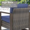 POCASSY Outdoor Sofa Couch Set with Club Lounge Chair, Patio Furniture Set with Wood Grain Square Armrest - 4 of 4