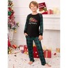 Clearlove Christmas Pajamas Contrast Color One Piece Pajamas Long Sleeve Shirts Casual Matching Sets for Kids - 3 of 4