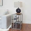 Roundhill Furniture Padena Metal Frame Wood Living Room Chairside Table with Shelf - 2 of 4