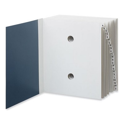 Blue Expanding Desk File with 20 Dividers and Alpha Index