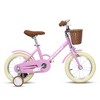 14Inch/16Inch Kids Bike For 2-4 Years Old Toddlers Kids, Single Speed Steel Commuter Bike With Woven Basket And Removable Training Wheels For Kids - 3 of 4