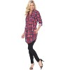Women's Piper Stretchy Plaid Tunic with Pockets - White Mark - 2 of 3