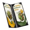 WeChef 5 Pack Menu Covers 4.25"x11" 2 View Angled Corners Wine List Restaurant Black - 2 of 4