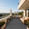 Syemin Carpet Tiles 24 Pieces of Dark Gray Outdoor Terrace Deck Tiles, Floor Tiles for Indoor Balcony Backyard Poolside, Gray, 24"*12"*0.78" - 4 of 4