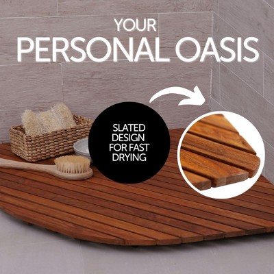 Nordic Teak 30" x 30" Oiled Wooden Bath Mat