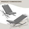 GustoWave Outdoor Rocking Lounge Chair Set of 2, Patio Lounge Chair with Removable Cushions, Perfect for Nap Relaxation, Gray - 2 of 4