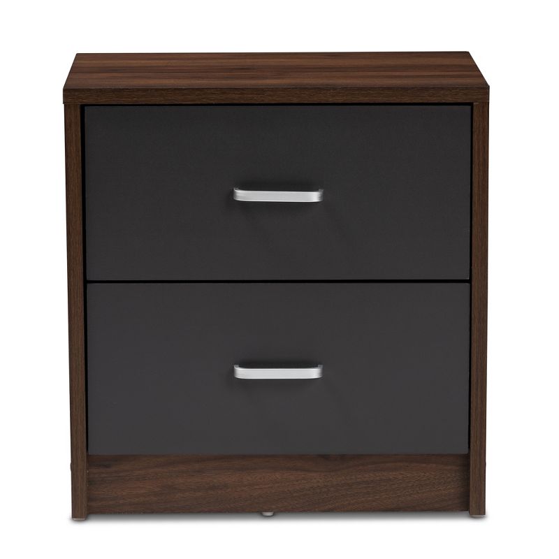 Hansel 2 Drawer and Finished Nightstand Brown/Gray - Baxton Studio, 5 of 10