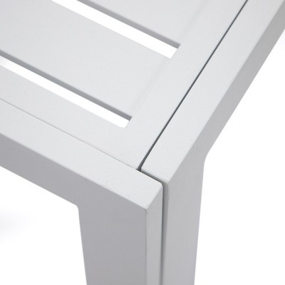 Chelsea White Aluminum Square Patio Side Table