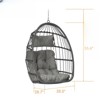 VisioGear Egg Chairs, Patio Egg Chair, Outdoor Garden Egg Swing Chair Hanging Chair for Bedroom Living Room, Dark Gray, 28.70"*28.5"*55.6" - 2 of 4