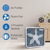Lasko Air Flex Steel Portable Home Office 3 Speed Air Purifier Machine Box Room Fan with 5 Blades, Manual Ergonomic Control Knob, & 6 Foot Cord, White - 2 of 4