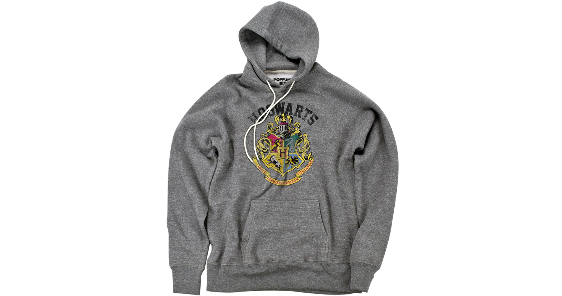 Harry Potter Distressed Hogwarts Crest Slim Fit Pullover Hoodie