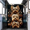 Yorkshire Terrier Dog Pattern Soft Flannel Car Nap Blanket, Polyester Pet Throw for Vehicle Interior Accessories, Christmas Gift. - 2 of 4