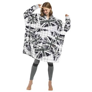 Catalonia Woman Blanket Hoodie Oversized Sweatshirt, Comfy Fleece Pullover Longe Sleeve, One Size Fits All, Gift Woman Wife - 1 of 4