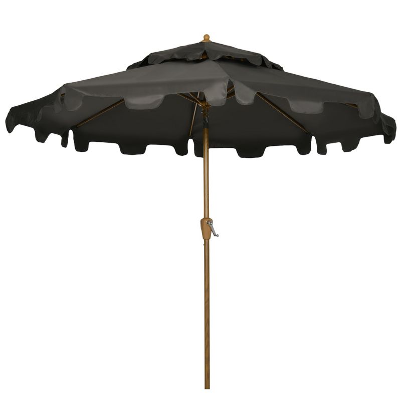 Outsunny 8.8' Patio Umbrella with Push Button Tilt and Crank Outdoor Market Table Umbrella, Gray, 4 of 7