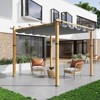 Retractable Canopy for 10x10 Ft Aluminum Pergola, Waterproof Outdoor Metal Gazebo Sun Shade Roof for Patio & Backyard. - 3 of 4