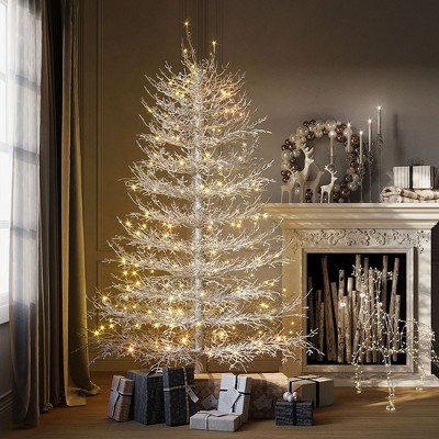 SKRAN 4 FT Aspen Fir Artificial Christmas Tree, Hinged Xmas Tree with 280 Snow Flocked Branch Tips, Holiday Coral Christmas Tree for Home Party Decor
