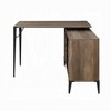 Vynxaria Rustic Oak Writing Desk Sliding Barn Door Industrial-Rustic Design for Home Offices - 2 of 4