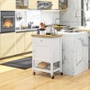 NicBex Mobile Kitchen Island Cart Morden Kitchen Carts on Wheels with Storage, 1 Cabinet, Storage Shelf and 1 Drawer for Kitchen, White - 3 of 4
