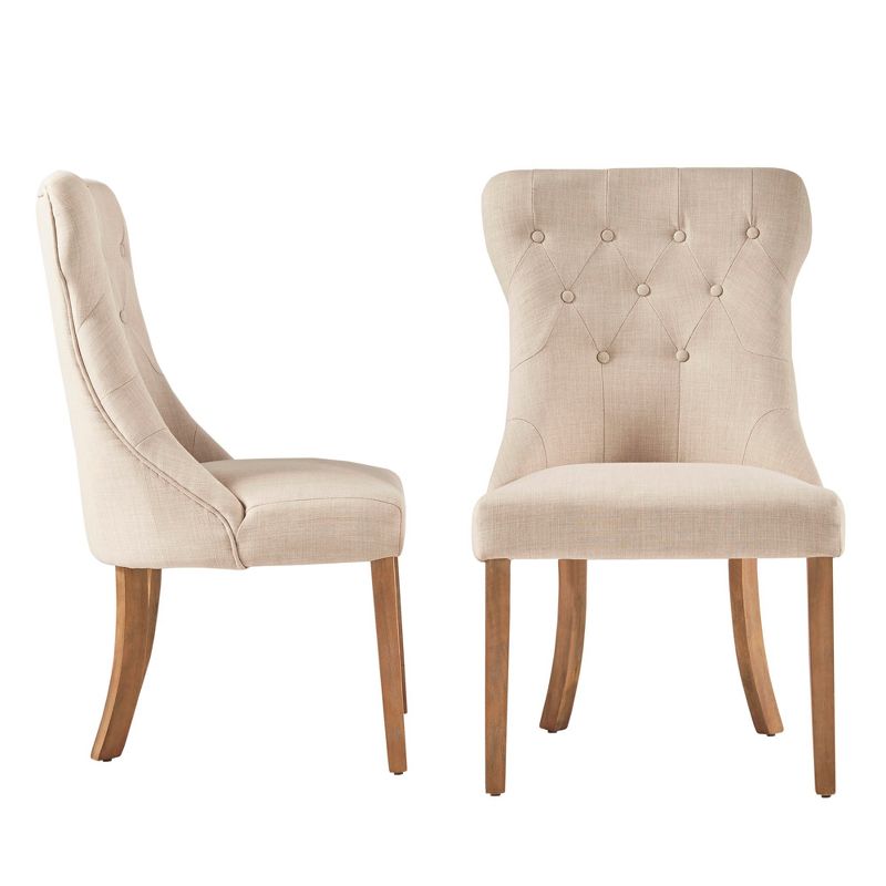 Set of 2 Amiford Button Tufted hourglass Dining chair - Inspire Q, 2 of 5