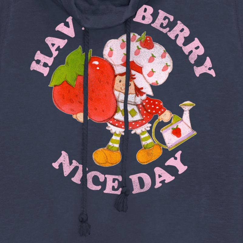 Juniors Womens Strawberry Shortcake Berry Nice Day Cowl Neck Sweatshirt, 2 of 5