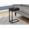Monarch Specialties Accent Table C-Shaped End Side Snack Storage Drawer Living Room Bedroom Metal Laminate Black Marble Look Contemporary Modern - 2 of 4