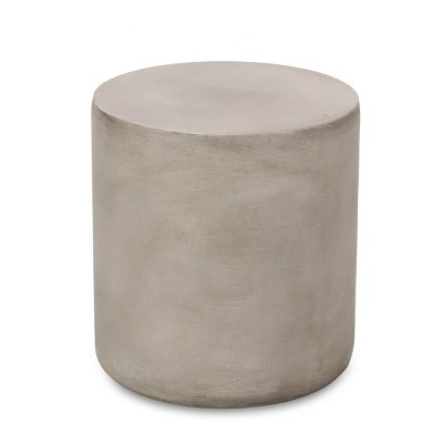 Light Gray Cylindrical Concrete Outdoor Side Table