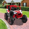 Costway 24V Kids Ride on UTV with 4 x 100W Powerful Engine Remote Control High/Low Speed Pink/Black/Red/Navy - 4 of 4