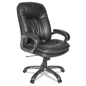 OIF Executive Swivel/Tilt Bonded Leather High-Back Chair, Supports Up to 250 lb, 18.50" to 21.65" Seat Height, Black - 1 of 4