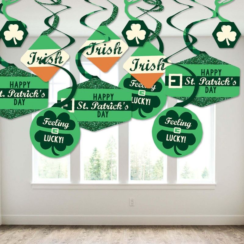 Big Dot of Happiness St. Patrick's Day - Saint Paddy's Day Party Hanging Decor - Party Decoration Swirls - Set of 40, 3 of 9