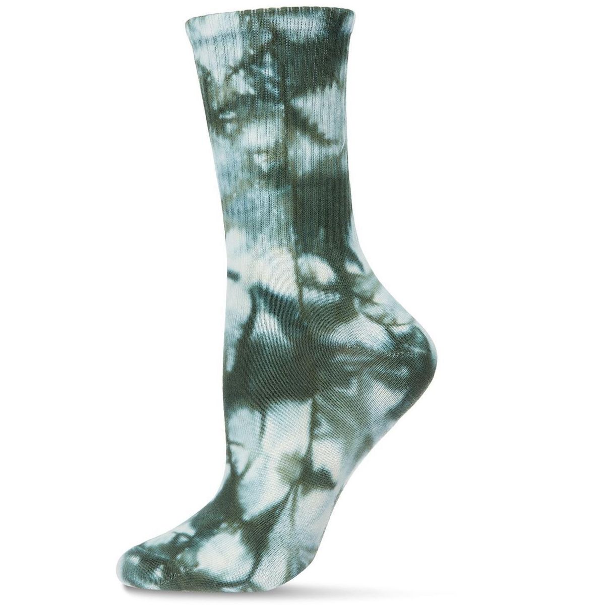 Memoi Women's Tie Dye Athletic Rib Cotton Blend Crew Socks - thumbnail 4