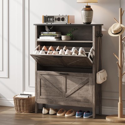 Shoe Storage Cabinet with 2 Flip Drawers,Automatic Deodorization Function