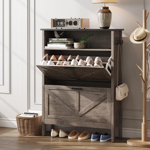 Shoe Storage Cabinet with 2 Flip Drawers,Automatic Deodorization Function - 1 of 4
