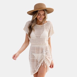 blue dress for baby girl Venus Crochet Cover-Up Dress | White
