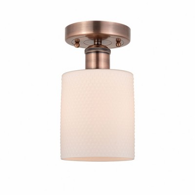 Cobbleskill - 1 Light Semi-Flush Mount In Art Deco Style-9.75 Inches Tall and 5 Inches Wide