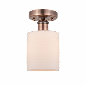 Cobbleskill - 1 Light Semi-Flush Mount In Art Deco Style-9.75 Inches Tall and 5 Inches Wide - 1 of 1