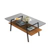 NicBex Modern 38.58" Rectangle Coffee Table with Glass Top, Open Storage Shelf and Iron Frame for Living Room - 3 of 4