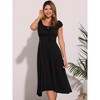 INSPIRE CHIC Women's Puff Short Sleeve Smocked Midi Dress - 4 of 4