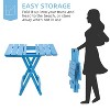 CAVINAS Foldable Square Patio Table,Solid Wood Outdoor Side Table,Space-Saving End Table for Backyard,Balcony,Garden,Blue - 3 of 4