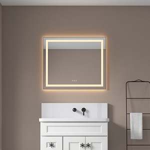 Vynxaria 36x30 Inch LED Bathroom Mirror with Anti-Fog, Dimmable Lighting & Aluminum Frame - 1 of 4