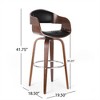 SKRAN 30.25" Upholstered Swivel Barstool, Faux Leather Metal Counter Height Bar Stools for Kitchen, Home and patio, Black(18.5"D×19.5"W×41.75"H) - 3 of 4