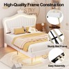 NicBex Twin/Full/Queen Upholstered Platform Bed Frame with LED Lights,Princess Bed Frame with Crown Headboard for Girls,Easy Assembly,Noise-Free - 3 of 4