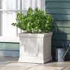 Maggift Planter, Floor Standing Rectangular Planter, Modern Design Outdoor Planter for Garden, Patio Door, White, 17.75"*17.75"*18.5" - 4 of 4