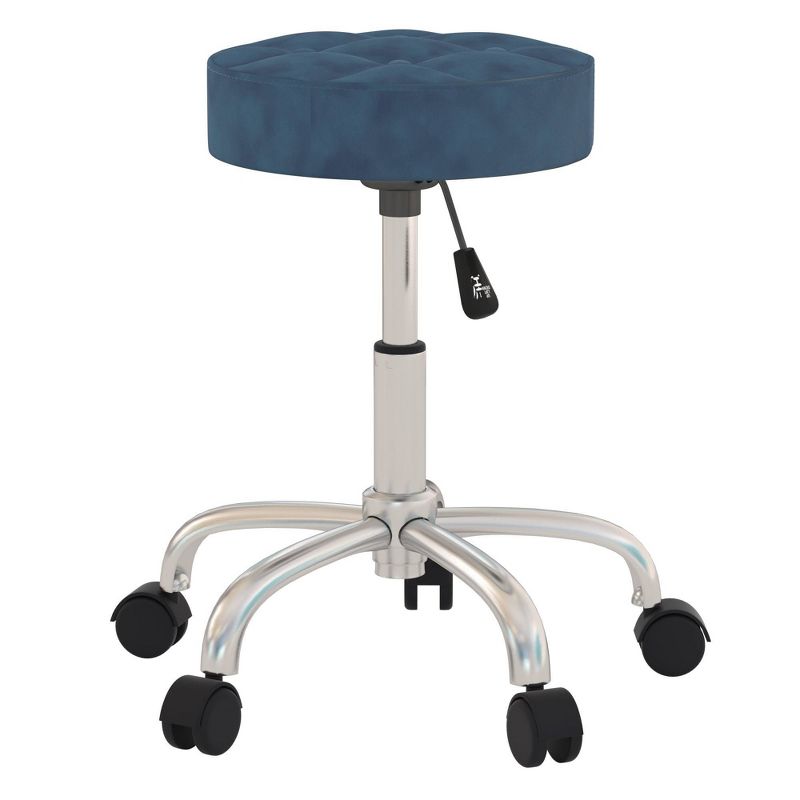 24.5" Nora Tufted Backless Adjustable Metal Vanity and Office Stool with Casters - Hillsdale Furniture, 5 of 14