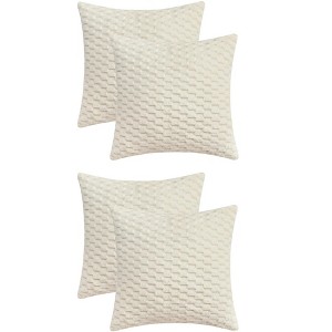 REGALWOVEN 4 Pcs Soft Fuzzy Plush Decorative Throw Pillow Covers for Sofa Couch Bed Living Room - 1 of 4