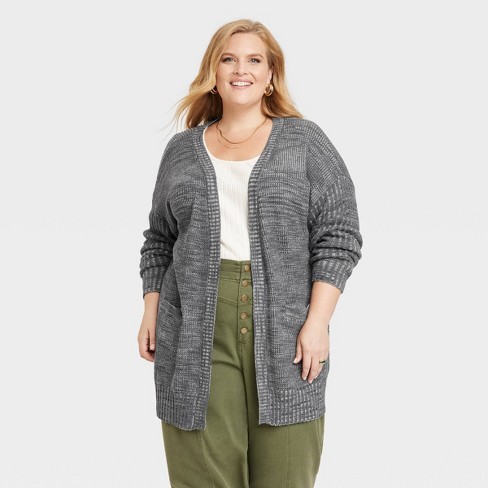 Women's Plus Size Marled Open-front Cardigan - Knox Rose™ Steel Gray 4x :  Target
