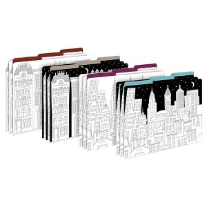 Barker Creek File Folders, 9.5" x 12", 12ct - Color Me! Cityscapes: Decorative Cardstock Office Folders with Designs - 1 of 4